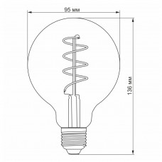 Светодиодная лампа VIDEX Filament G95FGD 4W E27 2100K димерный графит (VL-G95FGD-04272)