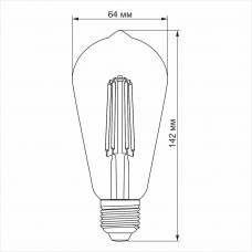 Светодиодная лампа VIDEX Filament ST64FA 10W E27 2200K бронза (VL-ST64FA-10272)
