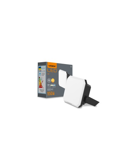 Світлодіодний прожектор VIDEX F3 10W 5000K 220V Black (VLE-F3-0105B)