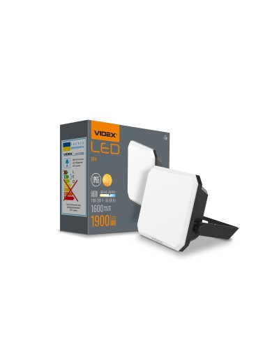 Світлодіодний прожектор VIDEX F3 20W 5000K 220V Black (VLE-F3-0205B)