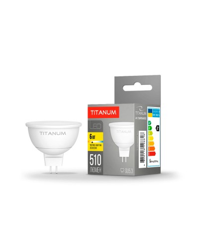 Светодиодная лампа TITANUM MR16 6W GU5.3 3000K (TLMR1606533)