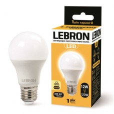 LED лампа LEBRON L-A60, 12W, Е27, 3000K, 1100Lm (11-11-45)