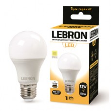 LED лампа LEBRON L-A60, 12W, Е27, 4100K, 1100Lm, СВЧ датчик руху (11-11-88)