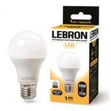 LED лампа LEBRON L-A60, 10W, Е27, 4100K, 900Lm (11-11-32)