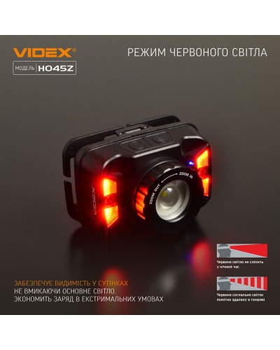 Налобний світлодіодний ліхтарик VIDEX 270Lm 5000K (VLF-H045Z)