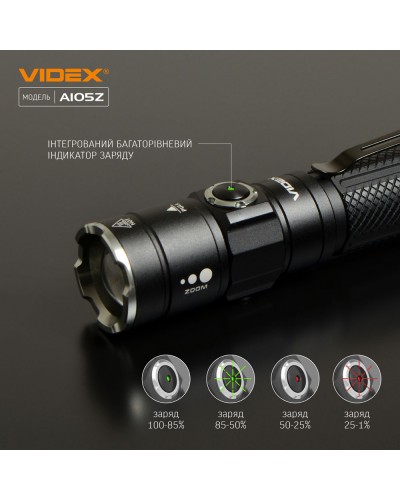 Портативный светодиодный фонарик VIDEX 1200Lm 5000K (VLF-A105Z) Портативный светодиодный фонарик VIDEX 1200Lm 5000K (VLF-A105Z)