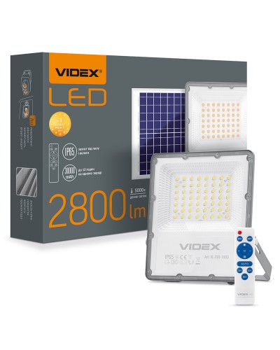 LED прожектор автономний VIDEX 2800Lm 5000K VL-FSO-1005 (25743)