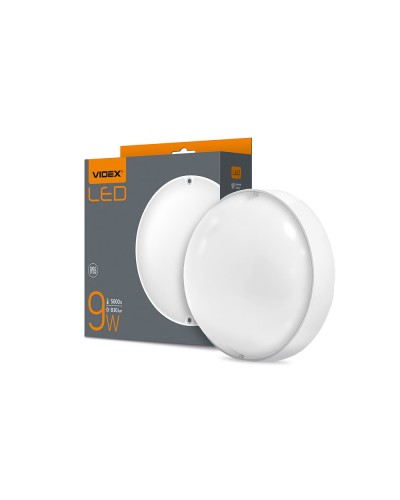 LED світильник IP65 круглий VIDEX 9W 5000K білий VL-BHR-095PW (24360)