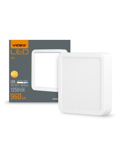 LED Светильник накладной квадрат VIDEX 12W 5000K VL-DLSS-125 (24151)