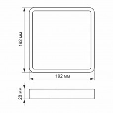 LED Светильник накладной квадрат VIDEX 18W 5000K VL-DLSS-185 (24152)