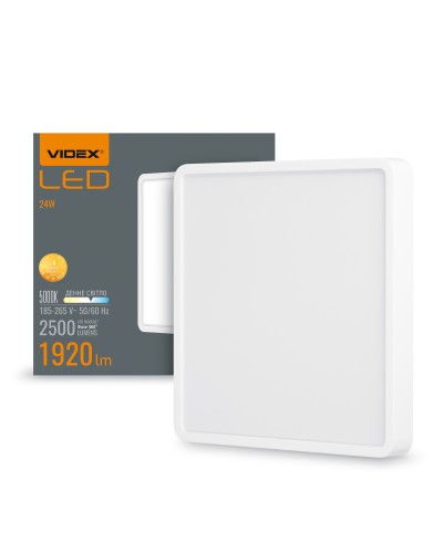 LED Світильник накладний квадрат VIDEX 24W 5000K VL-DLSS-245 (24883)