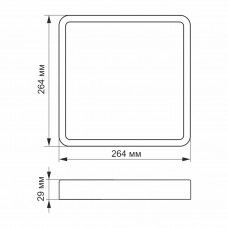 LED Светильник накладной квадрат VIDEX 24W 5000K VL-DLSS-245 (24883)