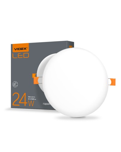 LED светильник безрамочный круглый VIDEX 24W 4100K VL-DLFR-244 (25140)