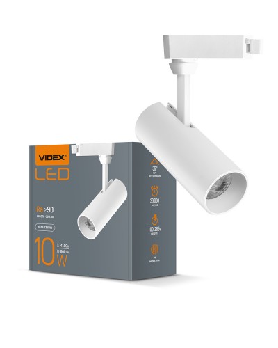 LED светильник трековый VIDEX 10W 4100K белый (VL-TR04-104W)